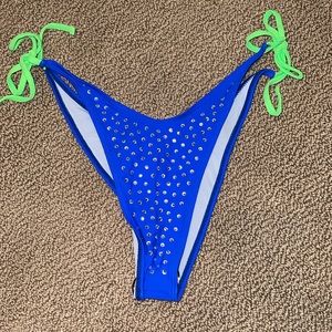 never worn ( liner sticker still on) neon rhinestone bikini bottoms🌈🎀